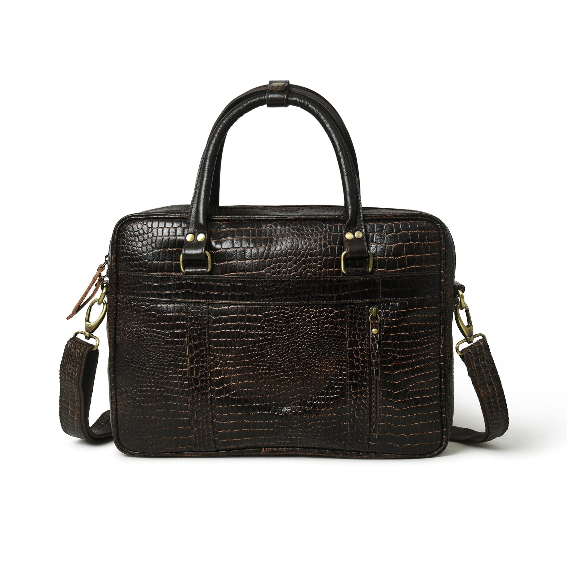 Croco Design Leather Briefcase 14" - The Tool Store