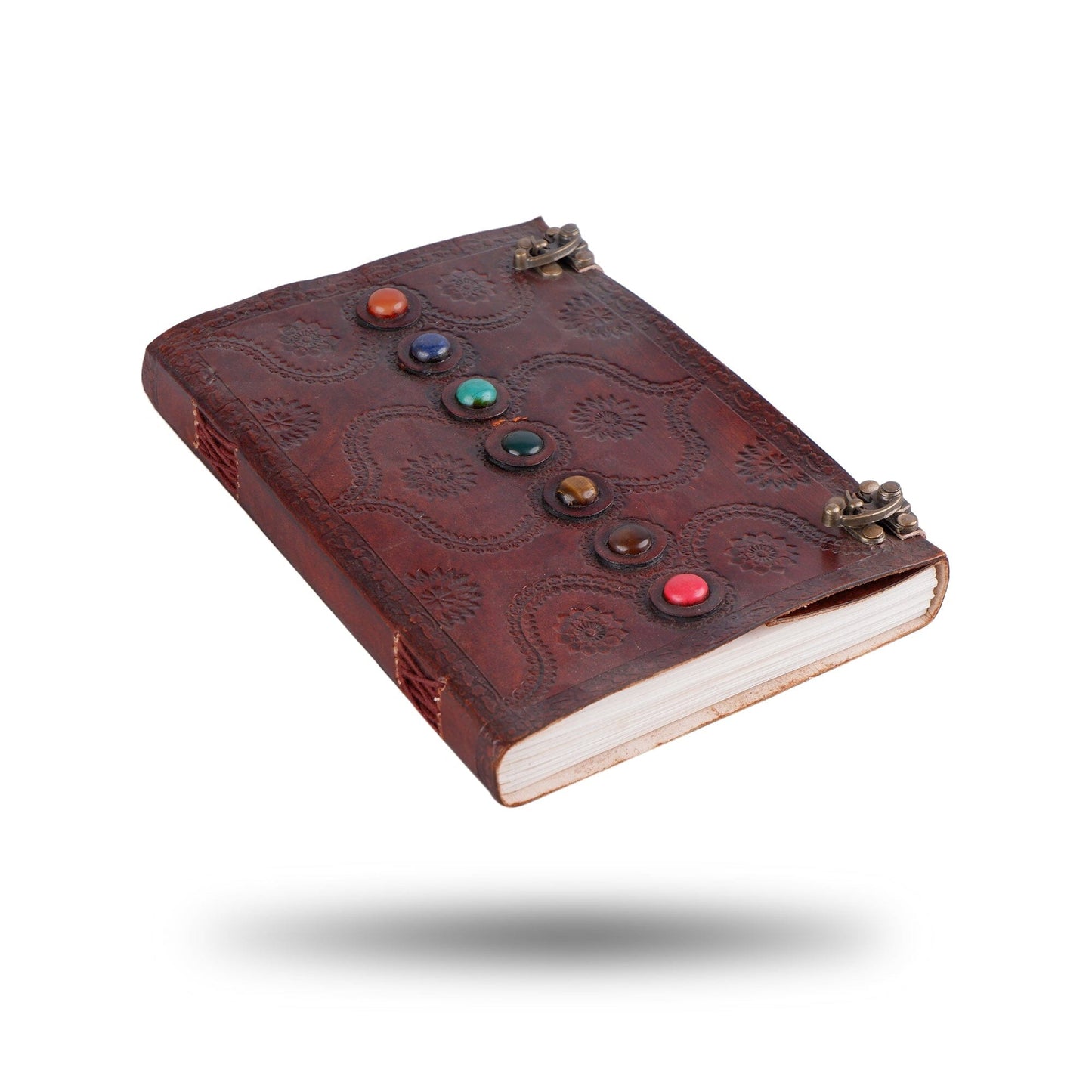 Dark Brown 7 Stones Leather Diary - The Tool Store