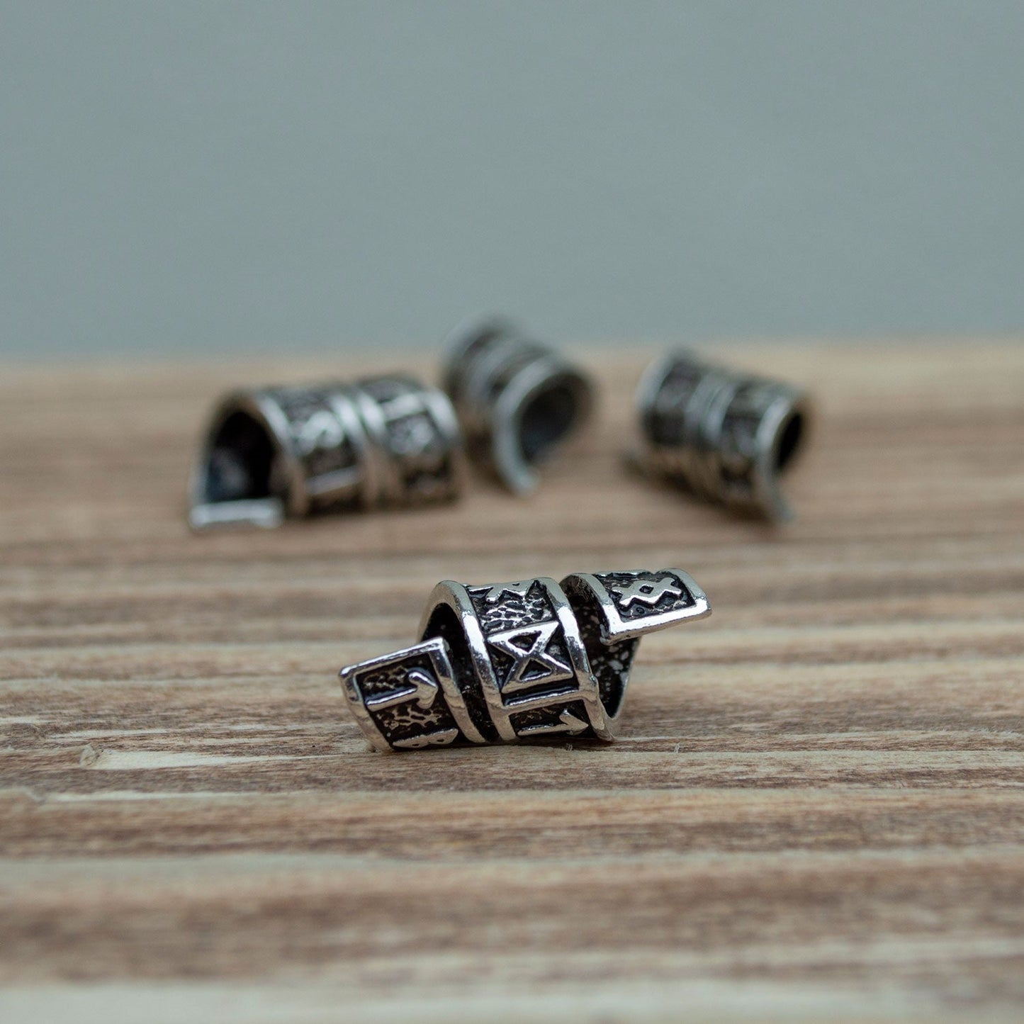 Rune Beard Rings - (Silver - 4) - The Tool Store