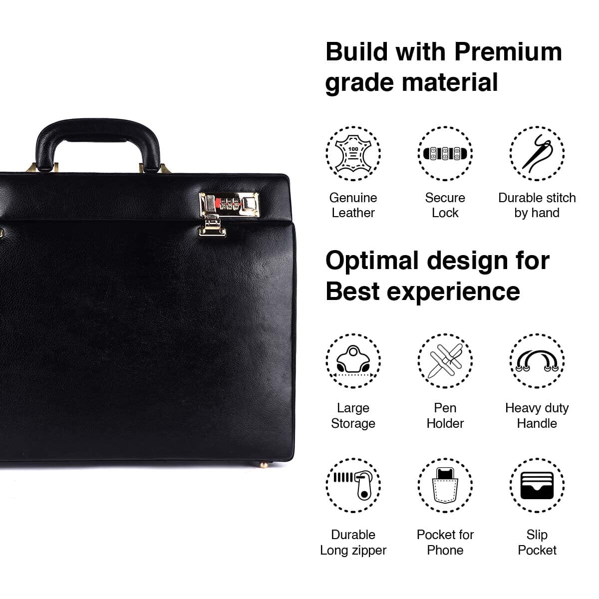 Black Office Suitcase Briefcase - The Tool Store