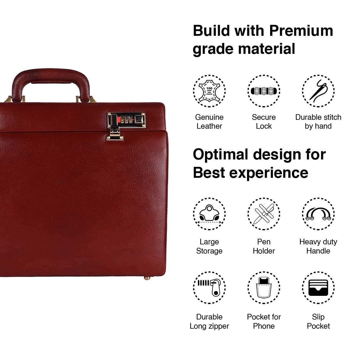 Rich Brown Office Suitcase - The Tool Store