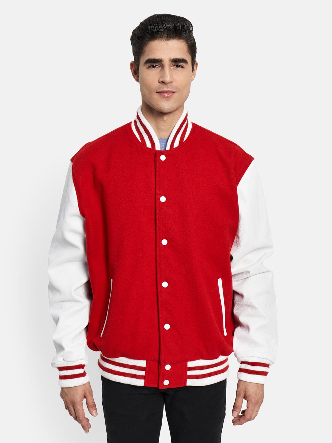 Red Varsity Bomber Jacket - The Tool Store