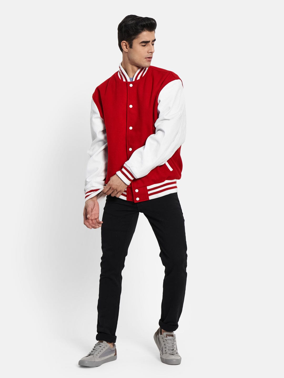 Red Varsity Bomber Jacket - The Tool Store