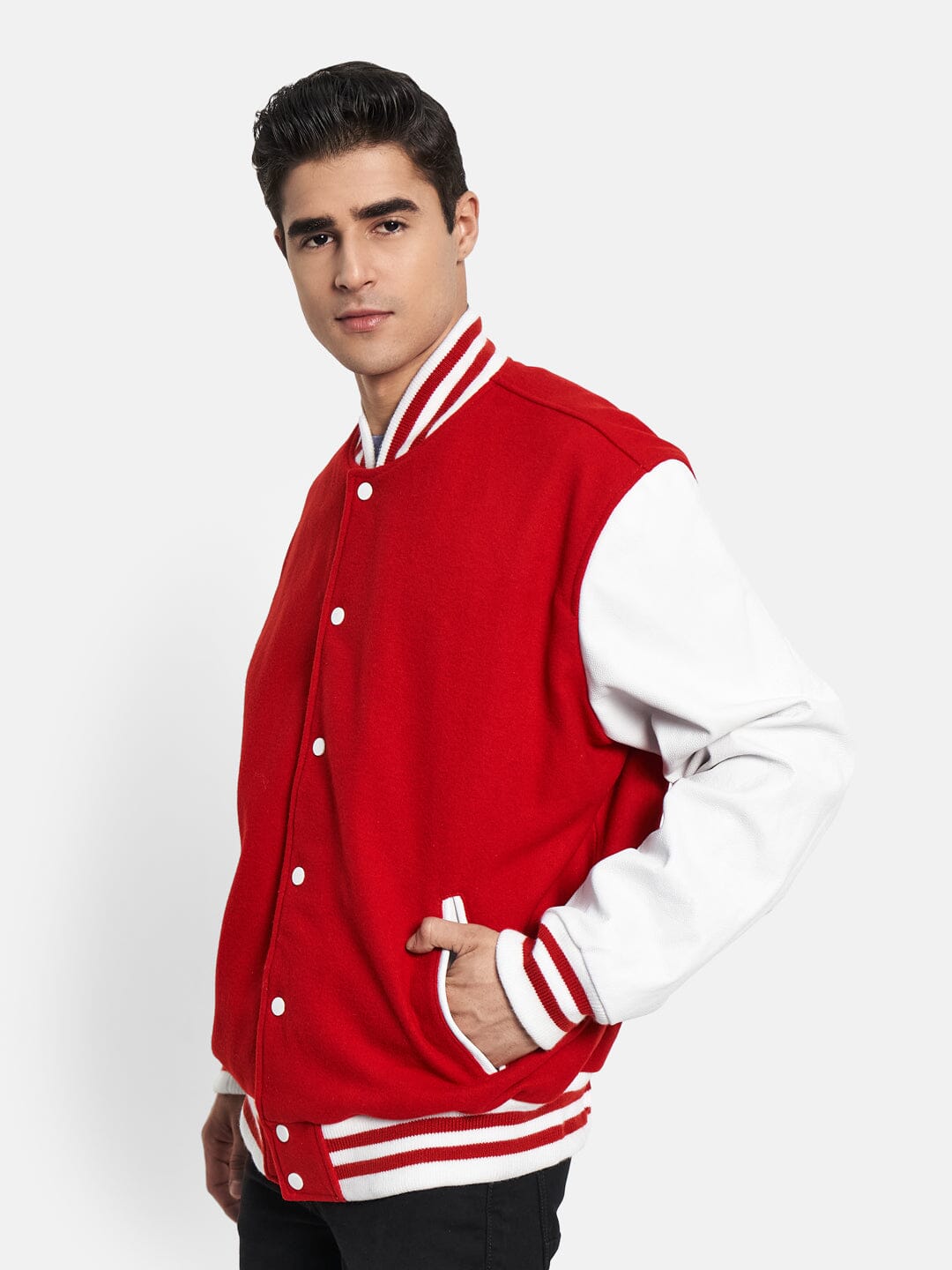 Red Varsity Bomber Jacket - The Tool Store