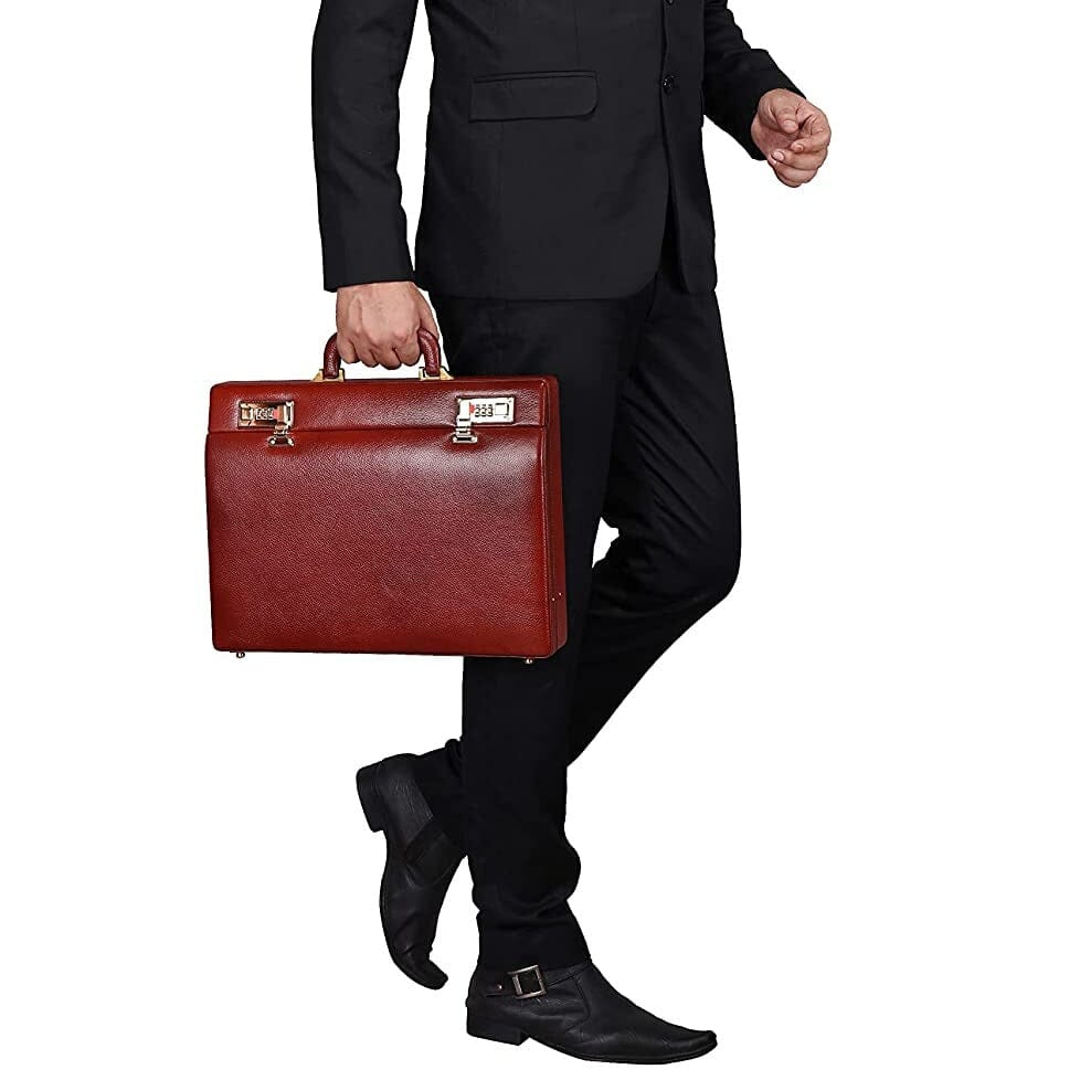 Rich Brown Office Suitcase - The Tool Store