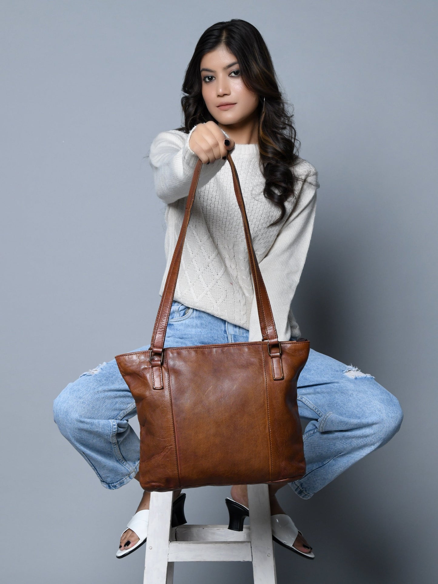 Everyday Elegance Shoulder Tote, Brown - The Tool Store