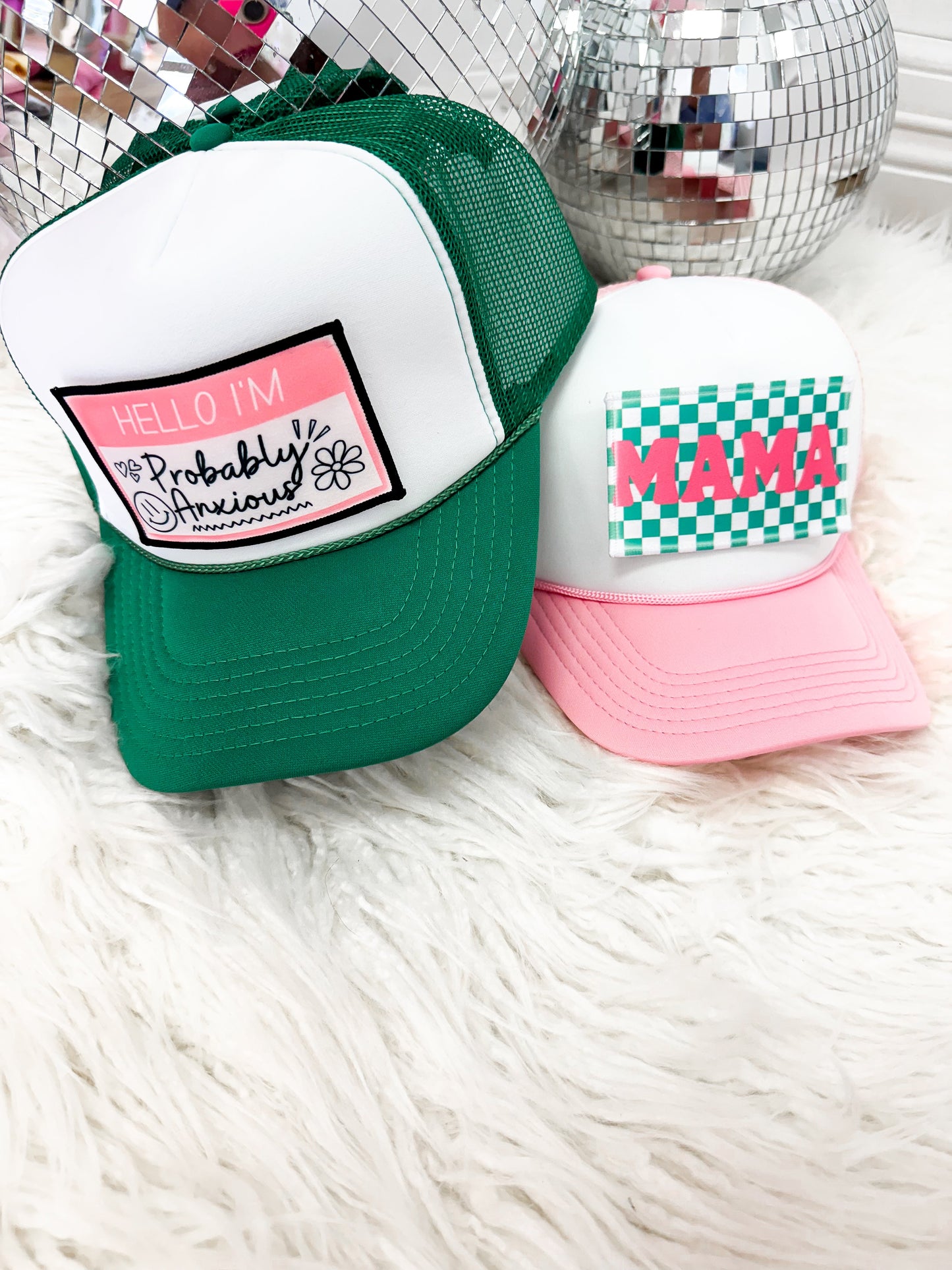 Mama Checkered Trucker Hats - The Tool Store