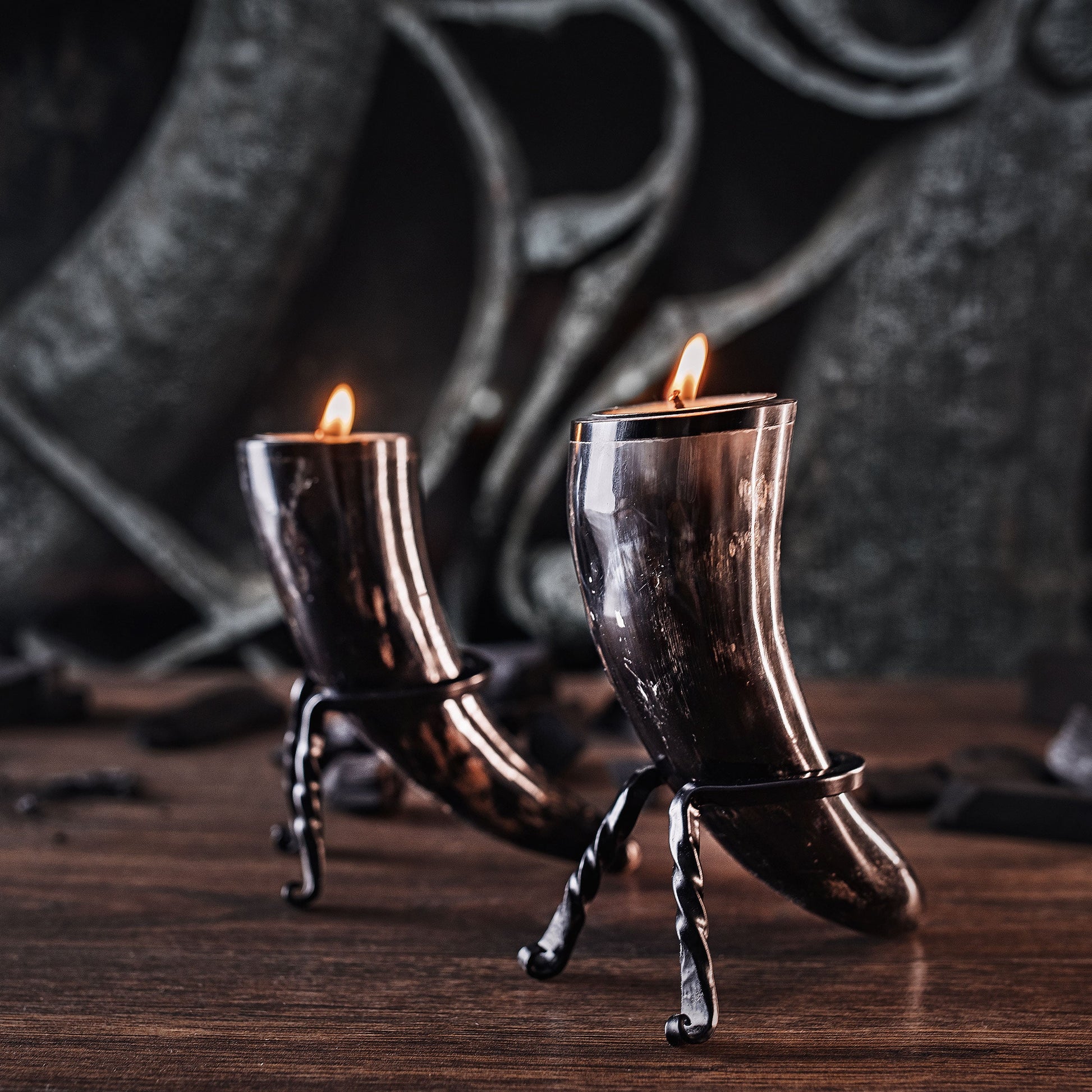 Tealight Candle Horn Set - The Tool Store