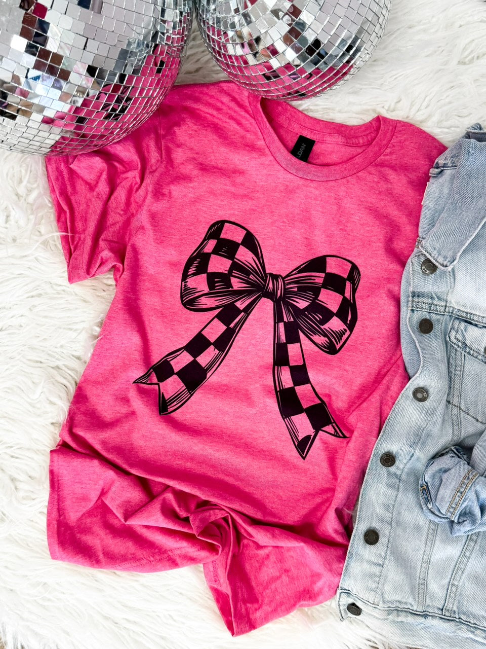 Checkered Bow Tee