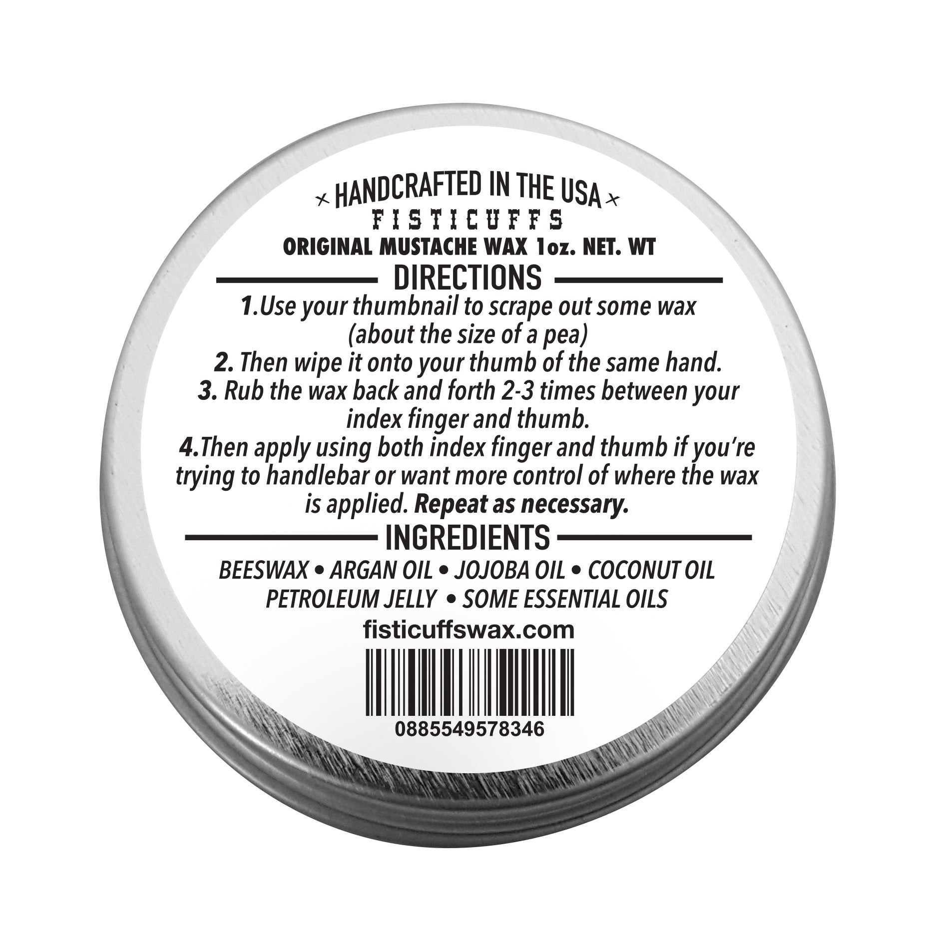 1 oz. Fisticuffs Mustache Wax Original hold "OG" scent - The Tool Store