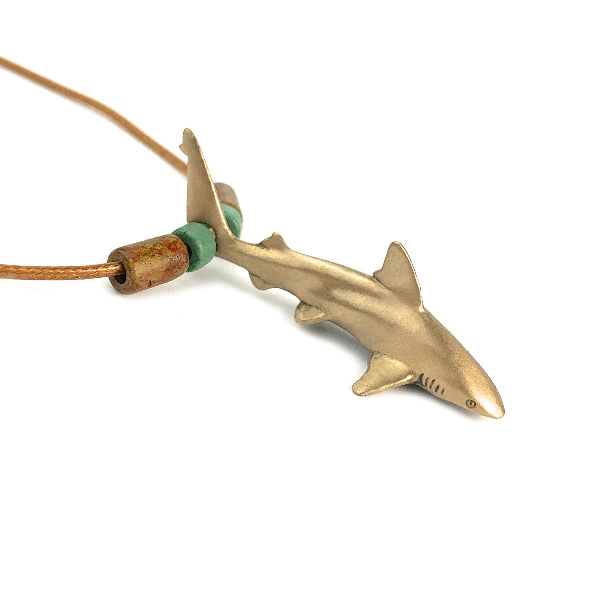 Shark Necklace for Men and Women Bronze- Bronze Reef Shark Necklace for Women, Bronze Reef Shark Necklace, Shark Jewelry - The Tool Store