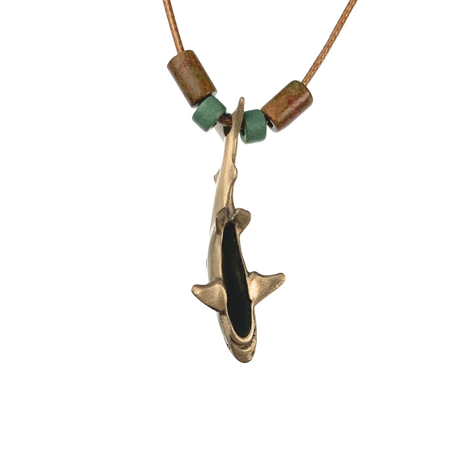 Shark Necklace for Men and Women Bronze- Bronze Reef Shark Necklace for Women, Bronze Reef Shark Necklace, Shark Jewelry - The Tool Store