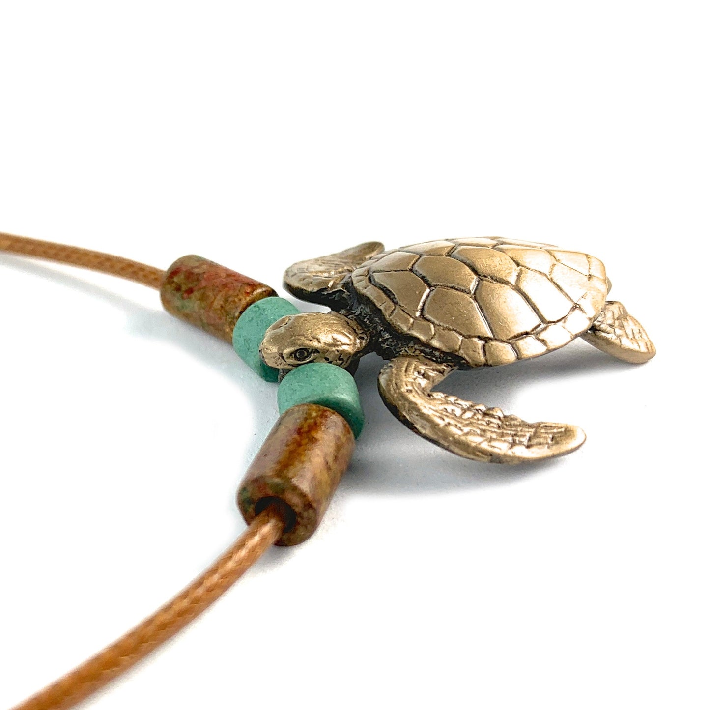 Sea Turtle Necklace Bronze Pendant- Sea Turtle Gifts for Women, Turtle Necklaces, Unique Gift for Turtle Lover, Sea Life Jewelry, Beachy Jewelry - The Tool Store