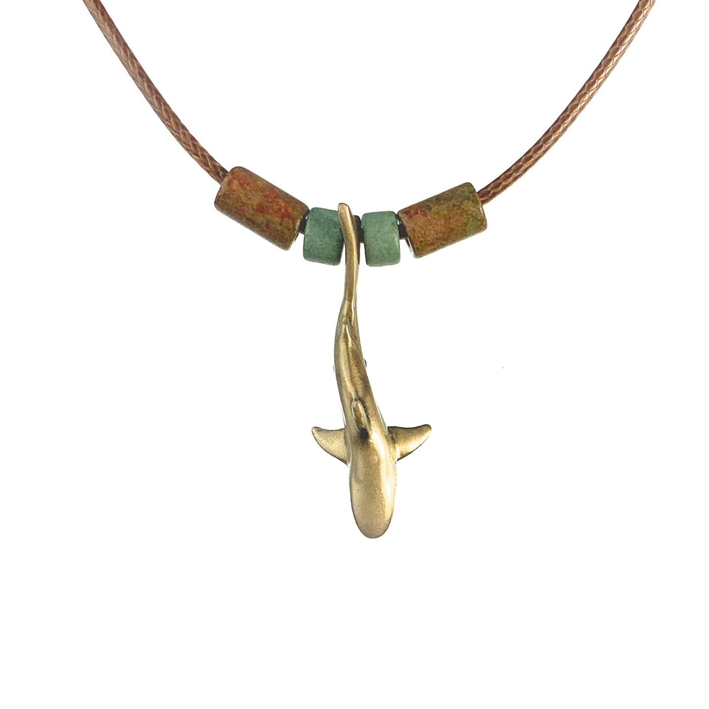 Shark Necklace for Men and Women Bronze- Bronze Reef Shark Necklace for Women, Bronze Reef Shark Necklace,Shark Jewelry - The Tool Store