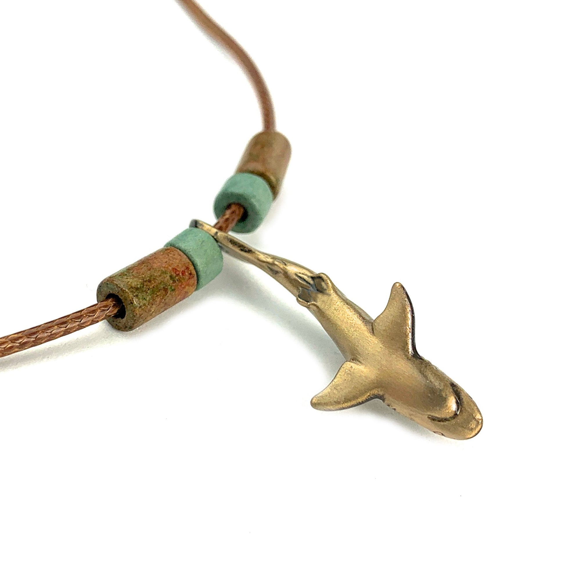 Shark Necklace for Men and Women Bronze- Bronze Reef Shark Necklace for Women, Bronze Reef Shark Necklace,Shark Jewelry - The Tool Store