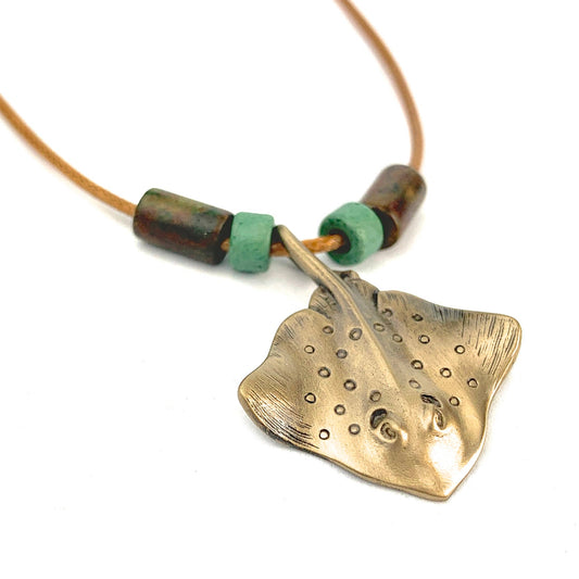 Stingray Necklace for Women Bronze- Stingray Pendant for Women, Stingray Jewelry, Stingray Pendant, Scuba Diving Jewelry, Bronze Jewelry - The Tool Store