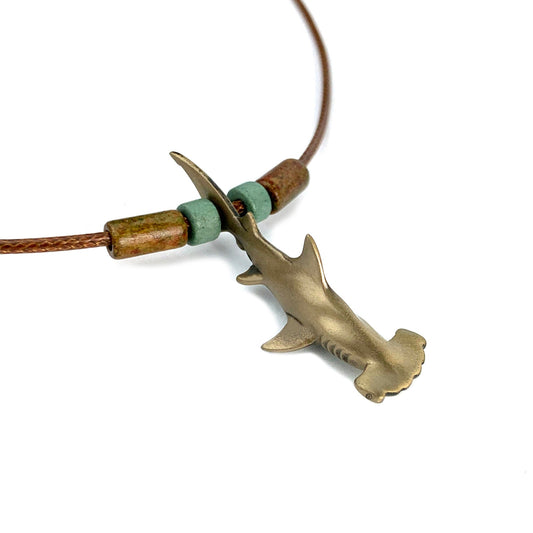 Shark Necklace for Men and Women- Bronze Hammerhead Shark Pendant for Men and Women, Shark Jewelry for Women, Gifts for Shark Lovers, Sea Life Jewelry - The Tool Store
