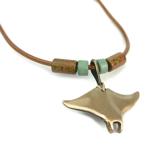 Stingray Necklace Antique Bronze- Manta Ray Necklace for Women | Bronze Stingray Necklace | Stingray Jewelry | Manta Ray Pendant  Scuba Diving Jewelry - The Tool Store