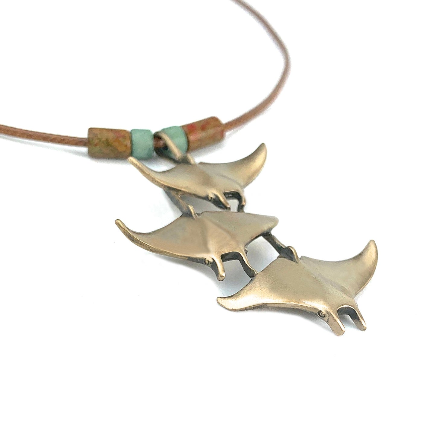 Manta Ray Necklace Antique Bronze- Stingray Jewelry, Manta Ray Pendant, Scuba Diving Jewelry, Ocean Inspired Bronze Jewelry - The Tool Store