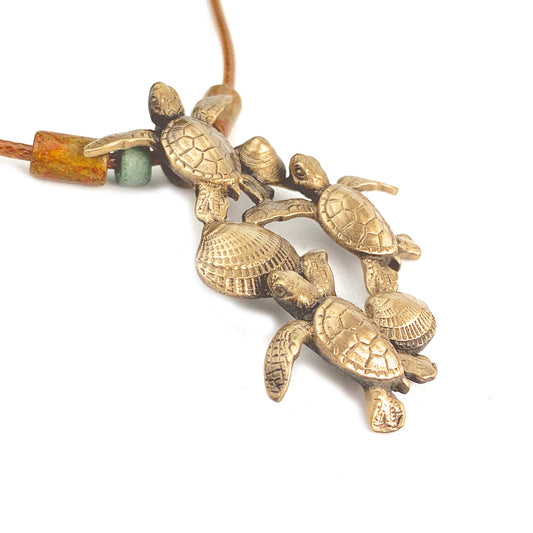 Turtle Necklace for Women Antique Bronze- Hatchling Sea Turtle Necklace for Women| Sea Turtle Pendant | Hatchling Charm | Unique Gift for Turtle Lover - The Tool Store