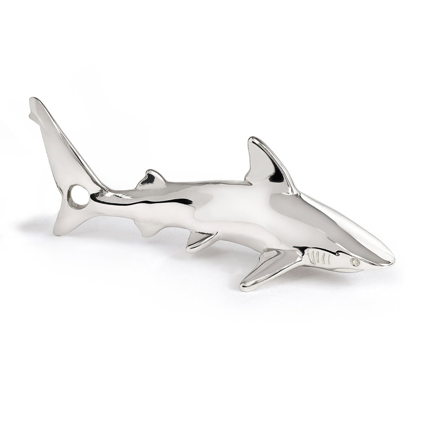 Shark Necklace for Women Sterling Silver- Grey Reef Shark Necklace for Women, Sterling Silver Reef Shark Necklace, Shark Jewelry, Shark Pendant - The Tool Store