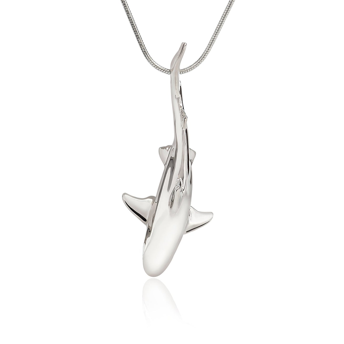 Shark Necklace for Women Sterling Silver- Grey Reef Shark Necklace for Women, Sterling Silver Reef Shark Necklace, Shark Jewelry, Shark Pendant - The Tool Store