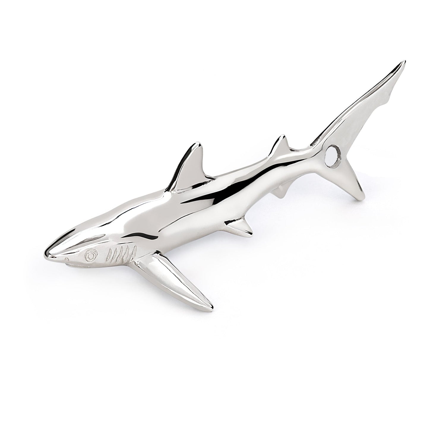 Shark Necklace for Men and Women- Sterling Silver Blue Shark Pendant, Gifts for Shark Lovers, Blue Shark Charm Necklace, Joe Romeiro Necklace - The Tool Store