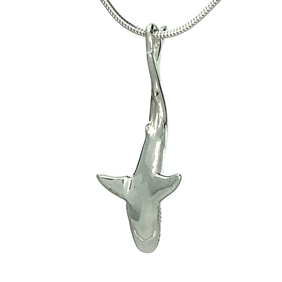 Reef Shark Necklace for Men and Women- Grey Reef Shark Charm Pendant, Gifts for Shark Lovers, Realistic Grey Reef Shark Charm, Sea Life Jewelry - The Tool Store