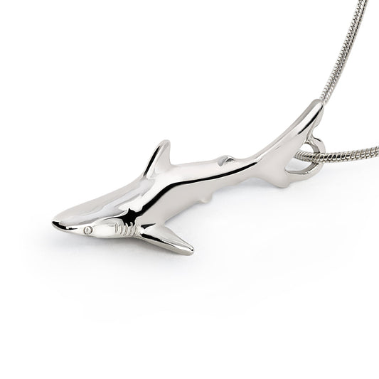 Reef Shark Necklace for Men and Women- Grey Reef Shark Charm Pendant, Gifts for Shark Lovers, Realistic Grey Reef Shark Charm, Sea Life Jewelry - The Tool Store