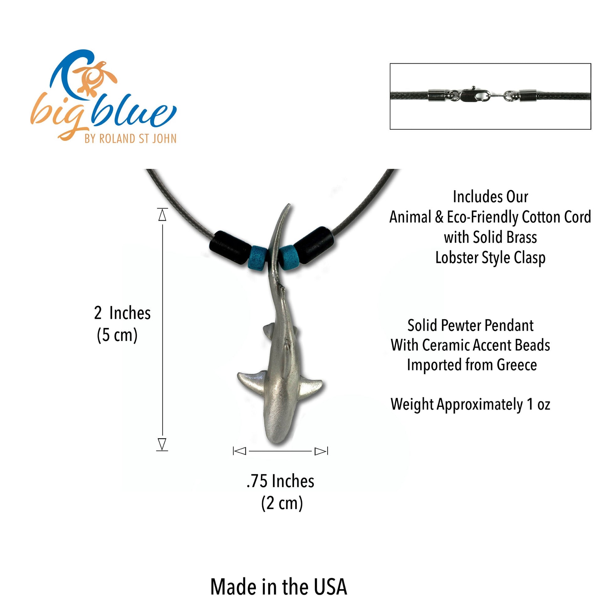 Shark Necklace for Men and Women- Reef Shark Necklace for Women, Gifts for Shark Lovers, Shark Jewelry, Reef Shark Pendant, Gifts for Scuba Divers - The Tool Store