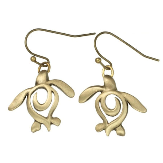 Bronze Turtle Drop Earrings for Women, Bronze Turtle Dangle Earrings, Honu Turtle Earrings for Women, Boho Jewelry, Bronze Jewelry - The Tool Store
