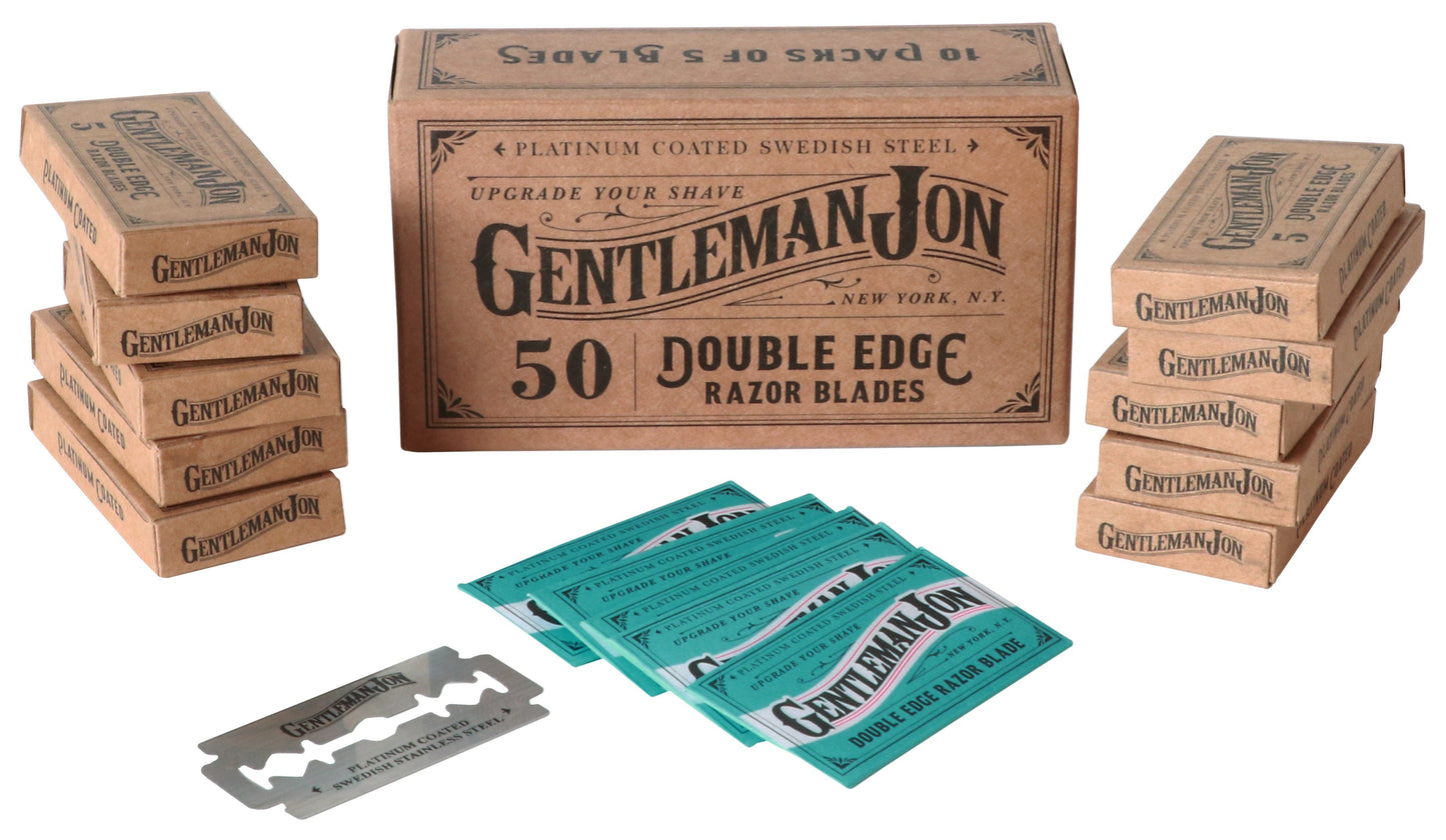 50 Pack Gentleman Jon Platinum Double Edge Razor Blades - The Tool Store