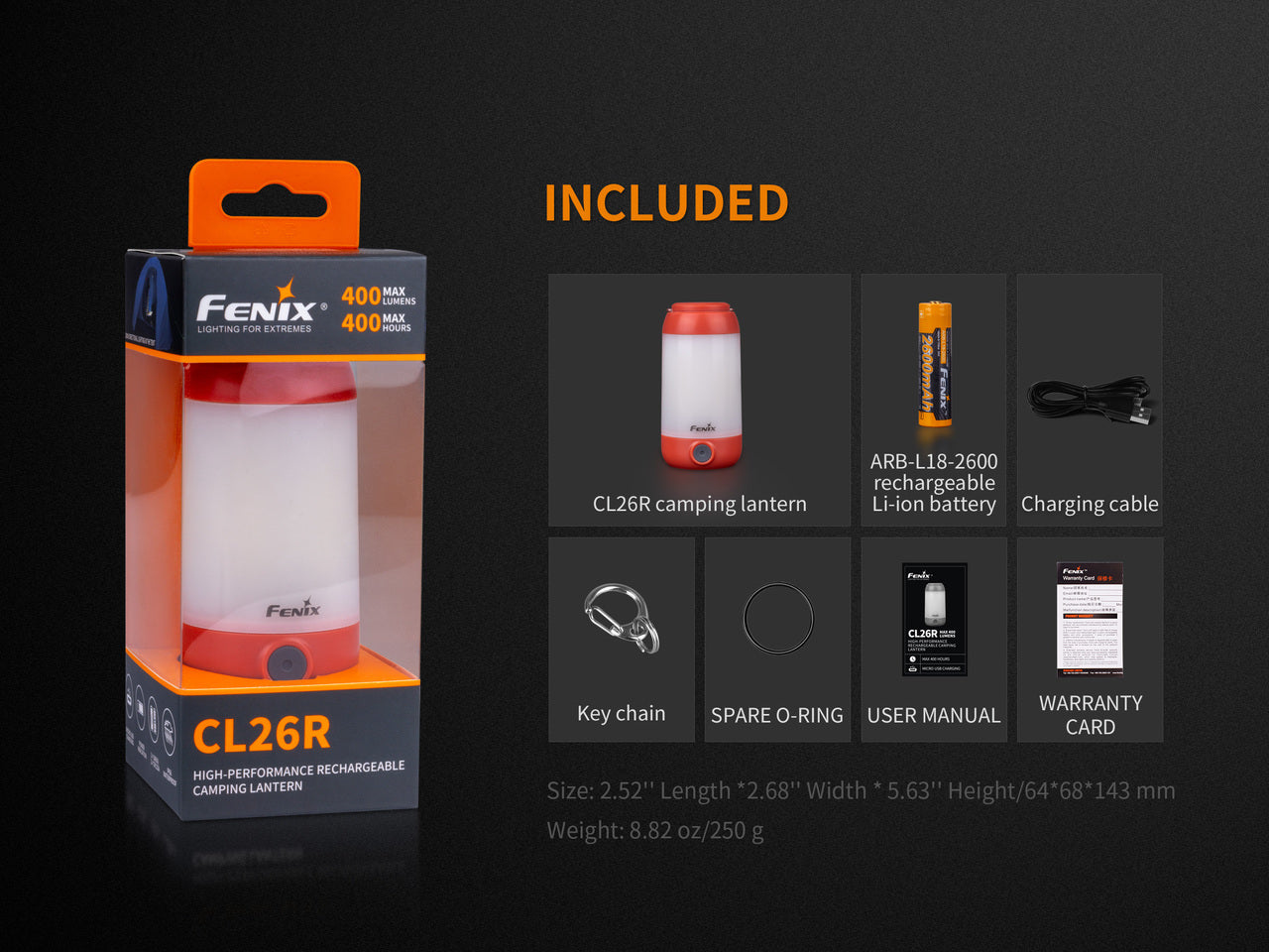 Fenix CL26R High Performance LED Rechargeable Camping Lantern - The Tool Store