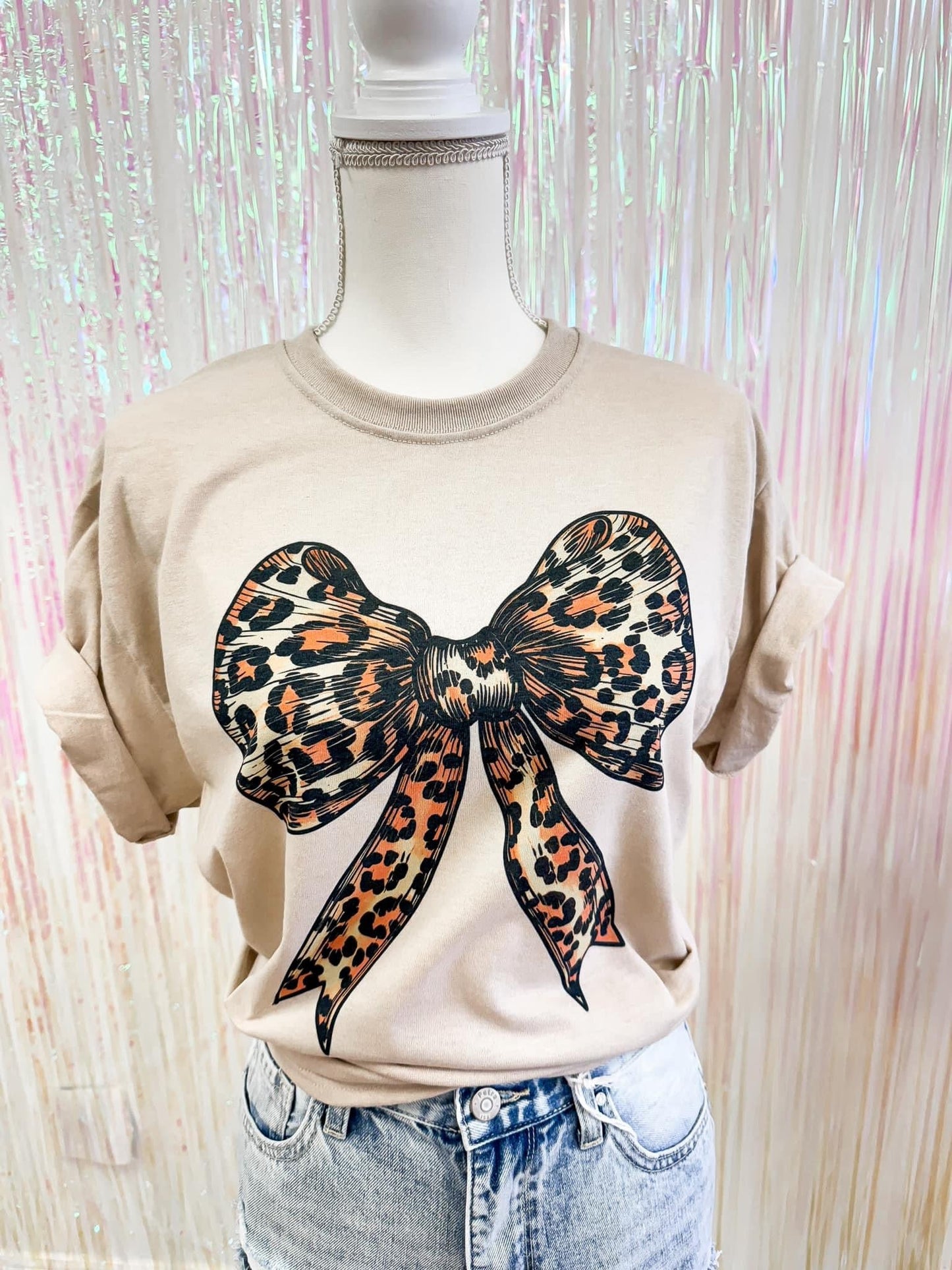 Leopard Bow Tee - The Tool Store