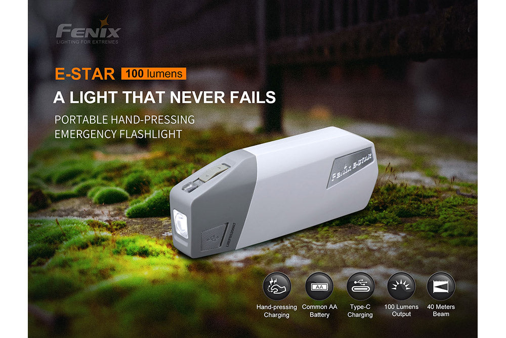 Fenix E-Star - Portable Self-powered Emergency LED Flashlight - The Tool Store