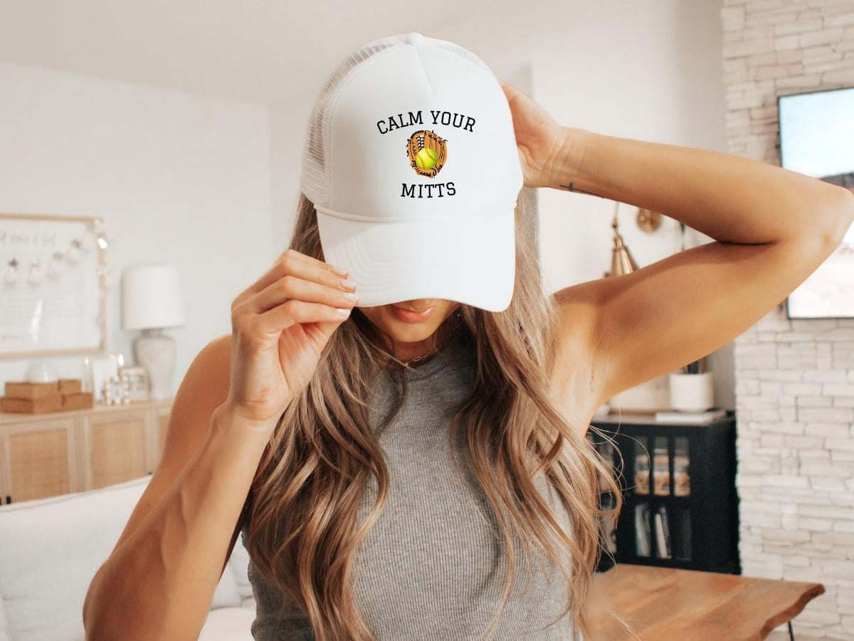 Calm Your Mitts Softball Trucker Hat