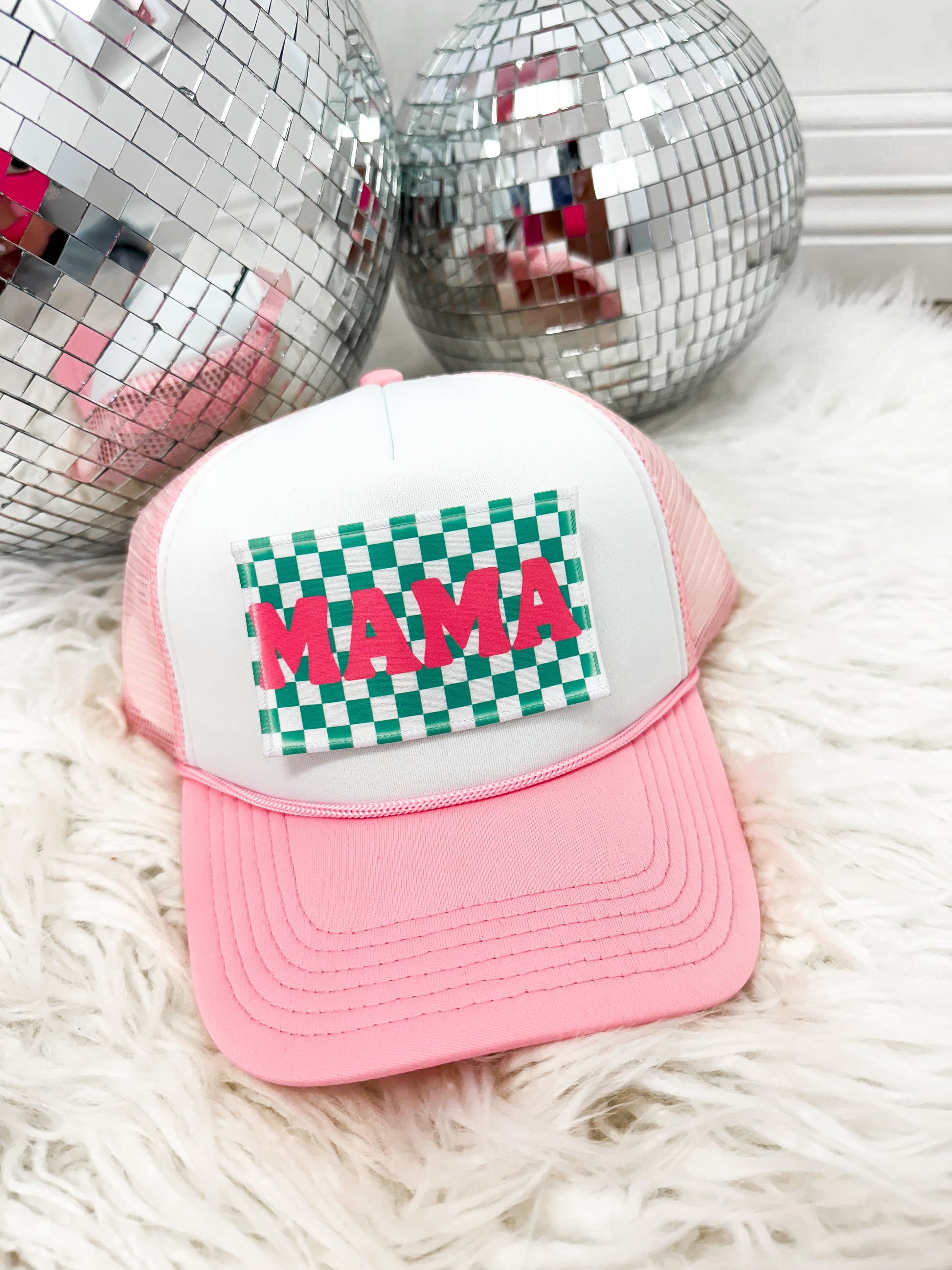 Mama Checkered Trucker Hats - The Tool Store
