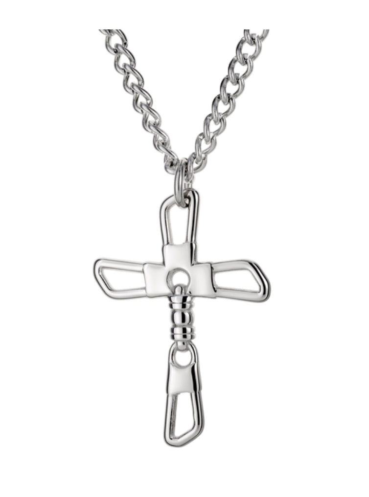 Shields of Strength Men’s Fishers Of Men Cross Necklace - Matthew 4:19