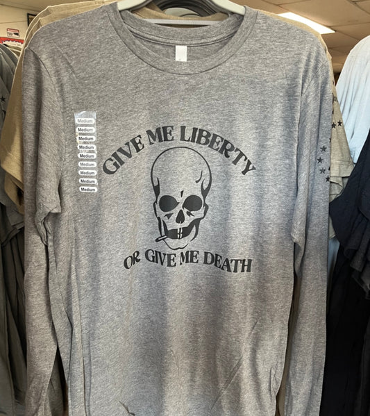 2nd Amendment Give Me Liberty or Give Me Death Skull T-Shirt