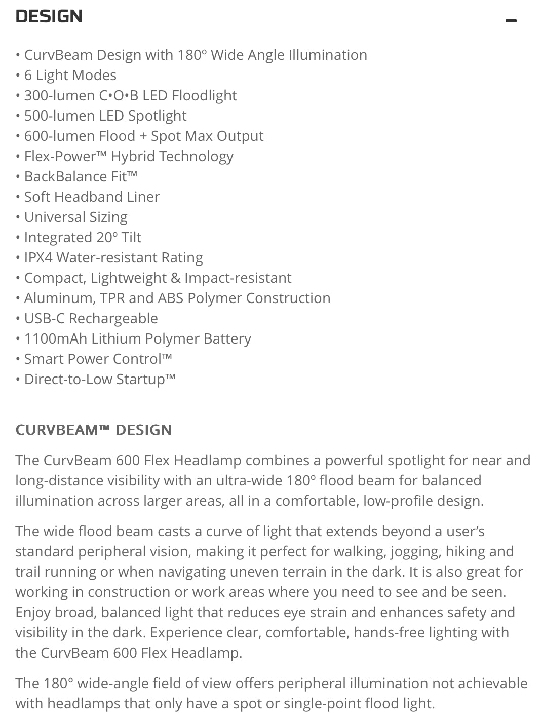 Nebo CURVBEAM 600 FLEX HEADLAMP