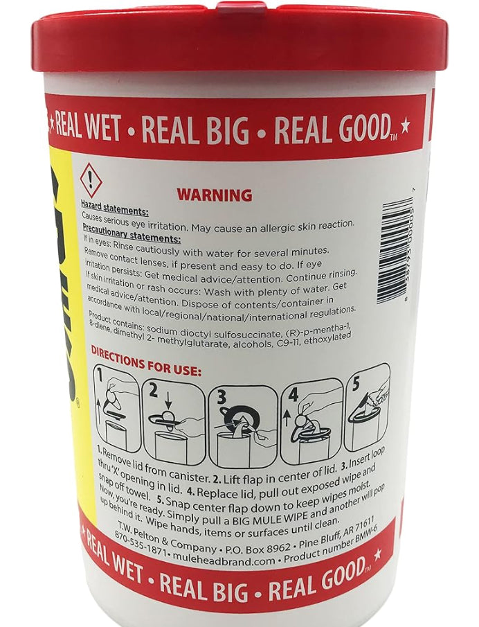 Mule Head Brand Big Mule Wipes