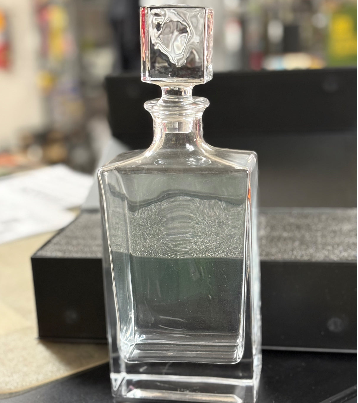 Customizable Barware Rectangle Glass Decanter 810ml/27oz - The Tool Store