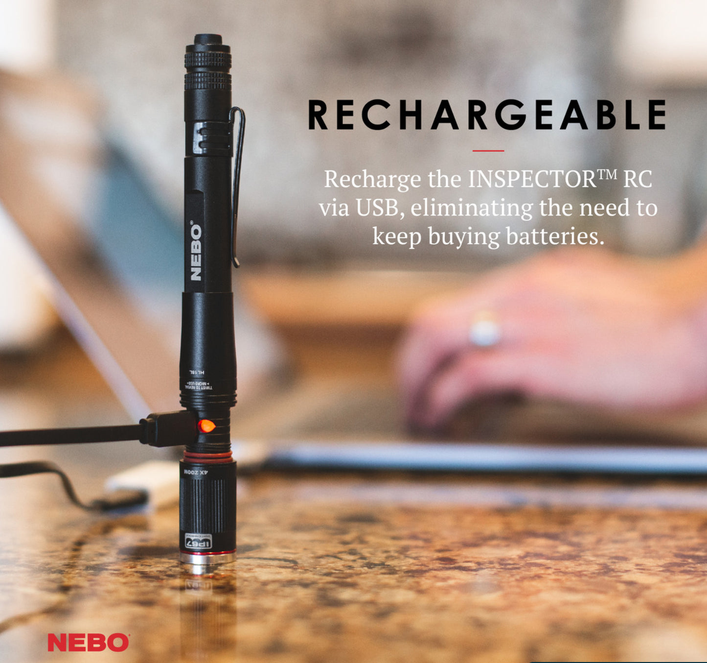 Nebo Inspector RC Pen Light  Rechargeable and Waterproof