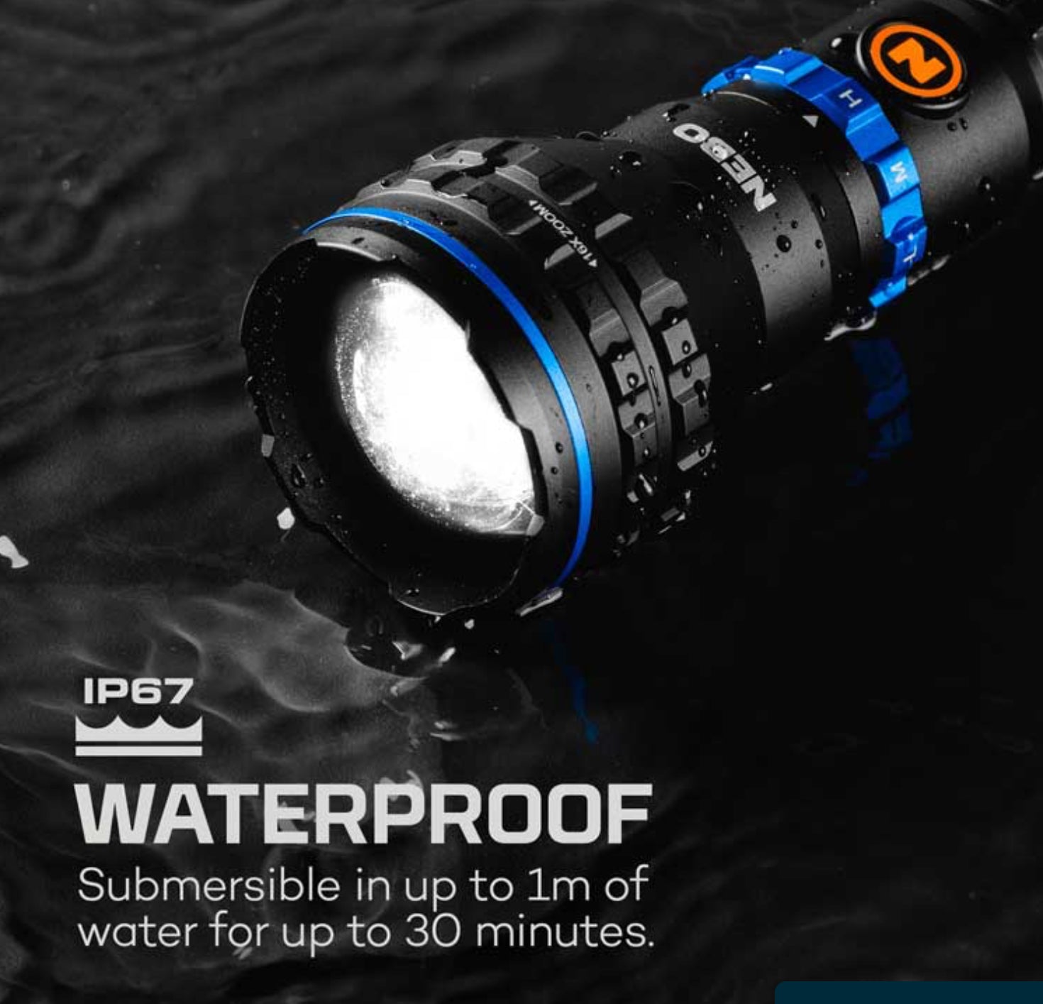 nebo flashlight luxtreme NEBO MZ60 Luxtreme Blueline Rechargeable Flashlight