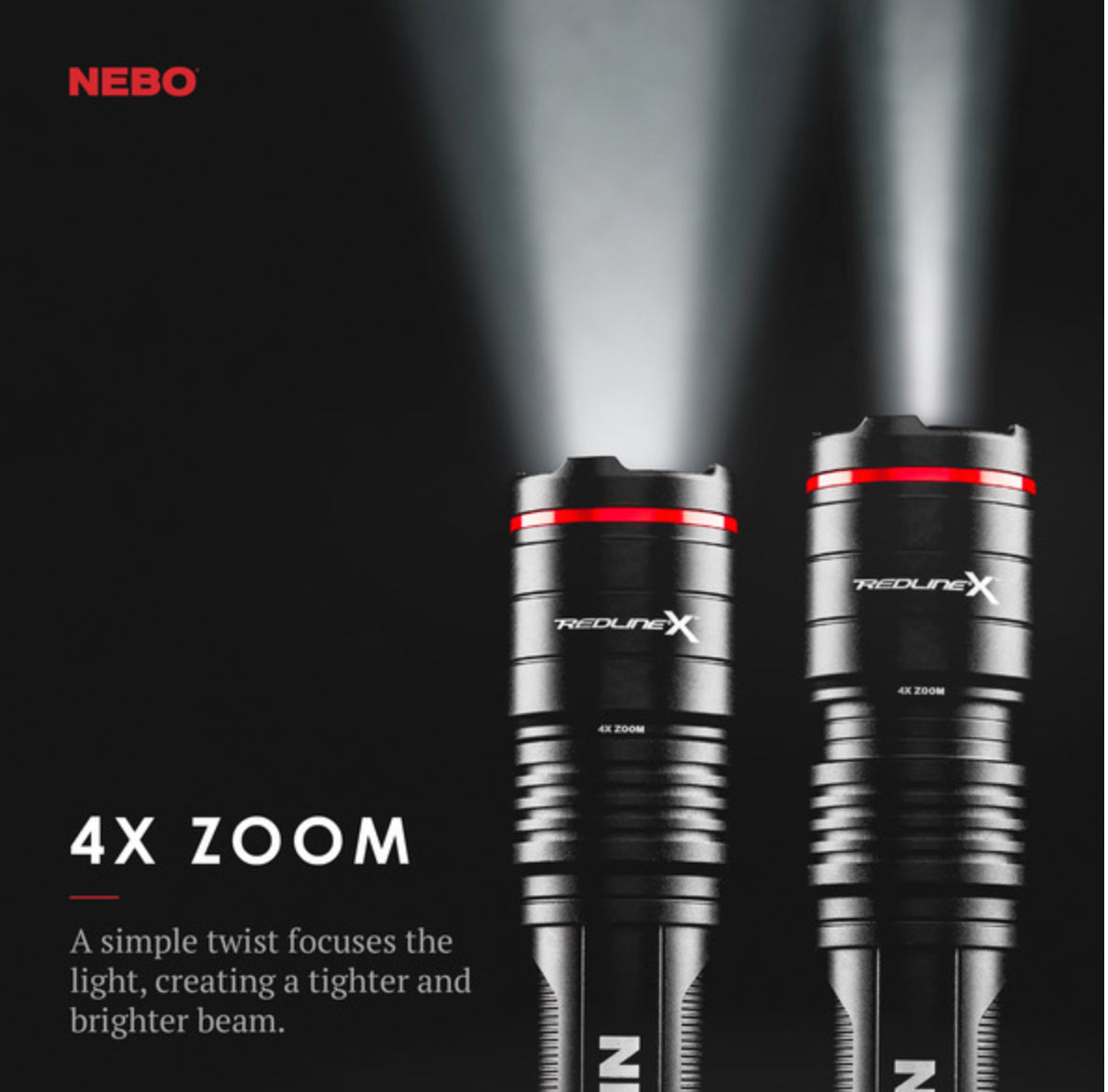 Nebo Redline X Rechargeable Led Flashlight with 1,800 Lumen Turbo Mode