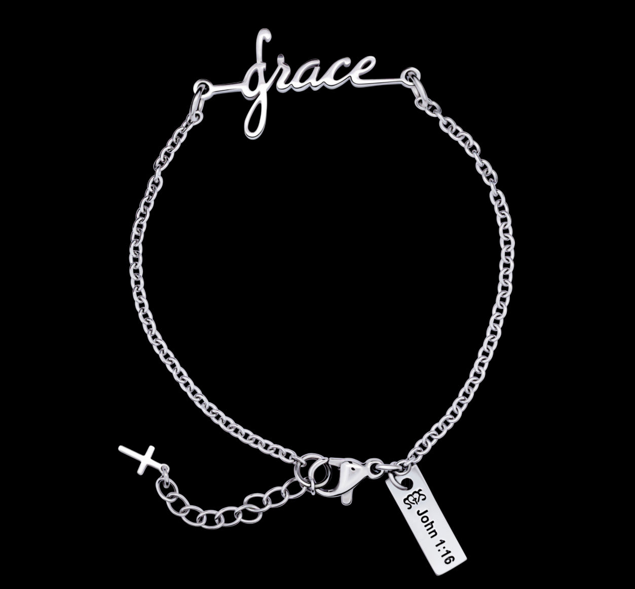 Shields of Strength Grace Cross Bracelet-John 1:16