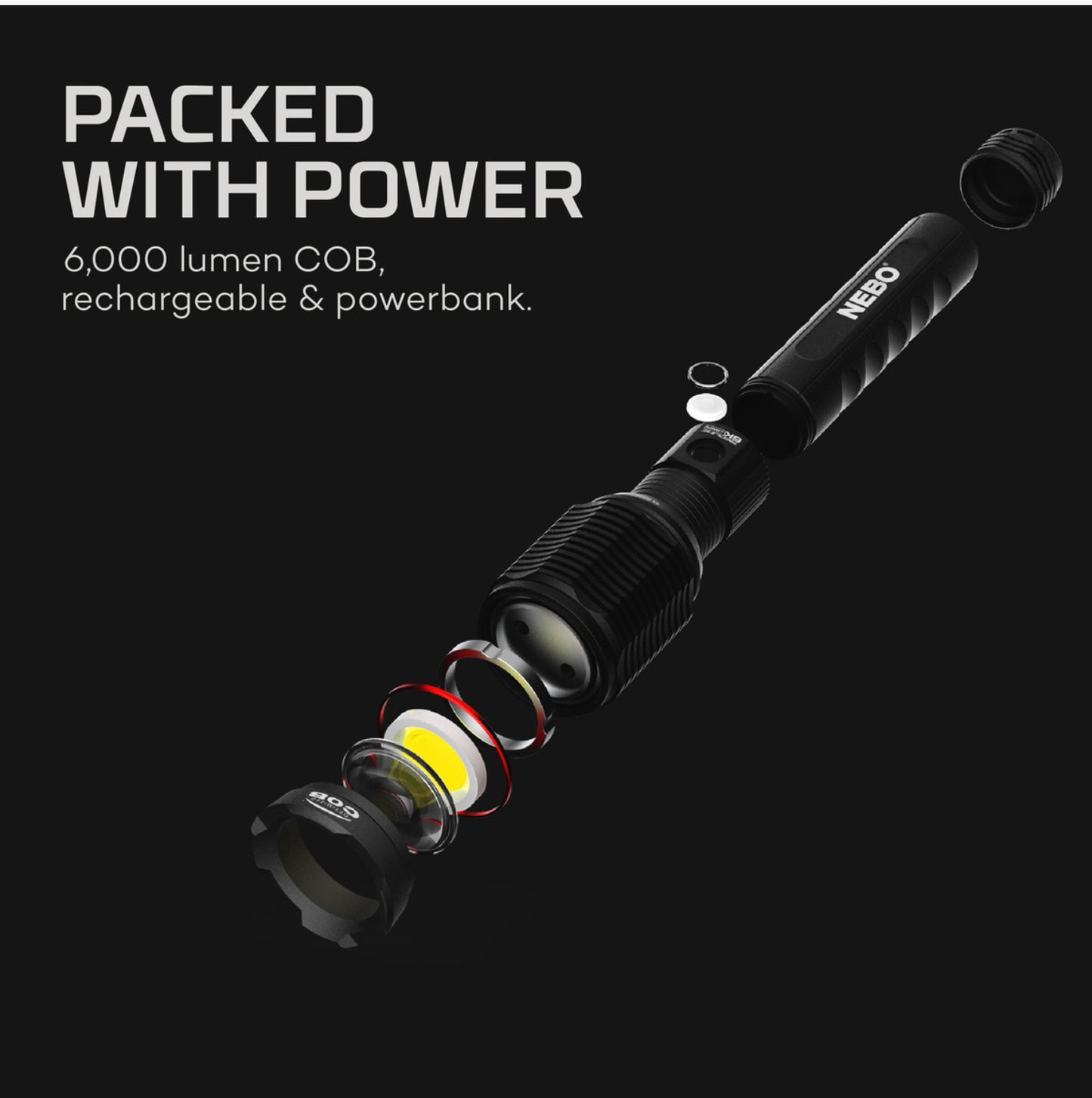 Nebo Redline 6K 6,000 Lumen LED Flashlight and Power Bank