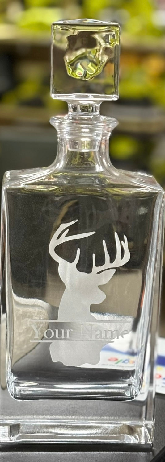 Customizable Barware Rectangle Glass Decanter 810ml/27oz - The Tool Store