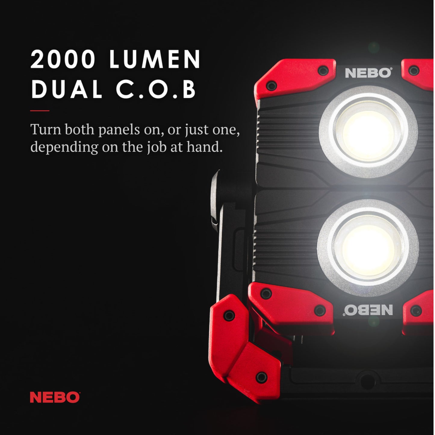 Nebo Omni 2K WORK LIGHT 2,000 Lumen Multi-Directional USB-C Rechargeable Work Light