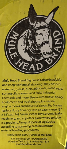 Mule Head Brand BIG Suckas Universal Absorbent Pads - 100-Count - The Tool Store